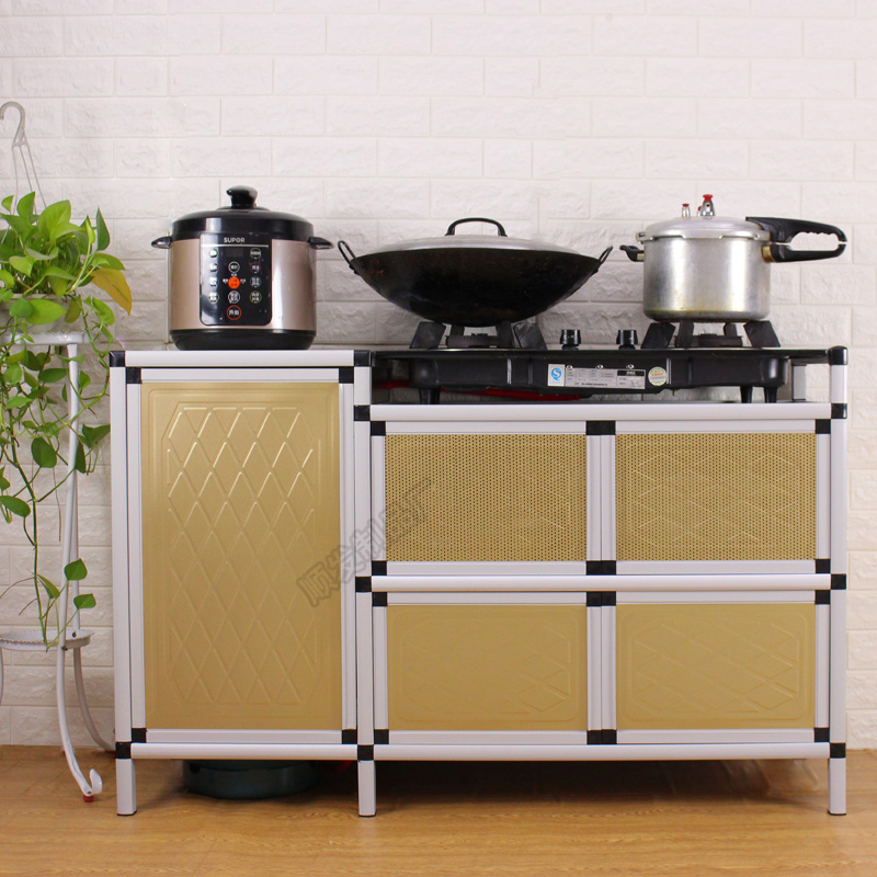 简易铝合金煤气煤气灶灶台碗柜厨房多功能经济型液化气厨房置物架