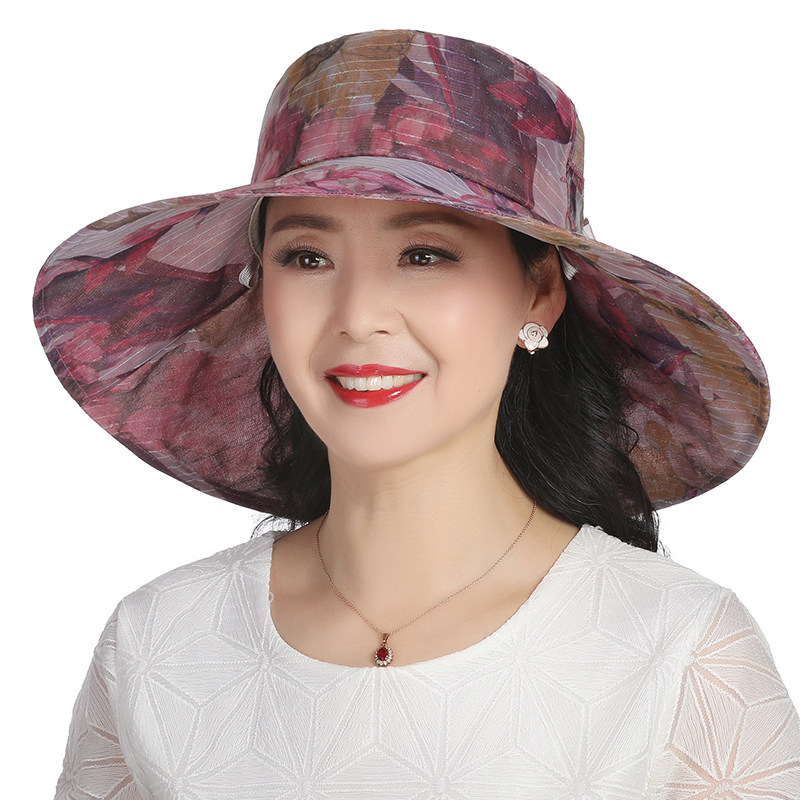 春夏季中老年人帽子子女妈妈遮阳帽防晒透气太阳奶奶帽子