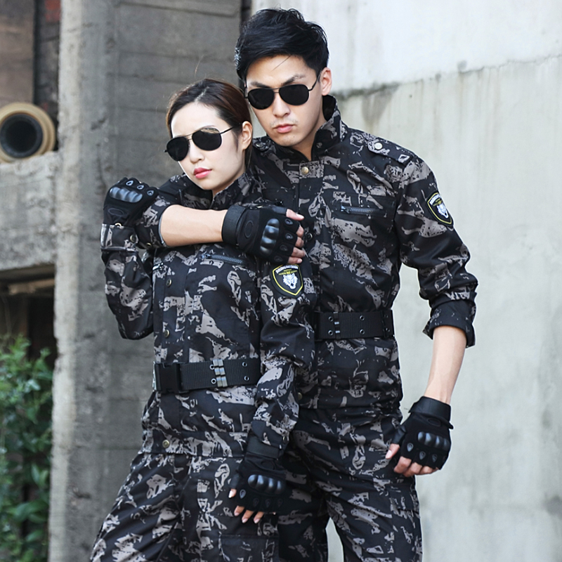 盾郎黑鹰迷彩服套装男女新款正版春秋户外耐磨训作服工作服军训服