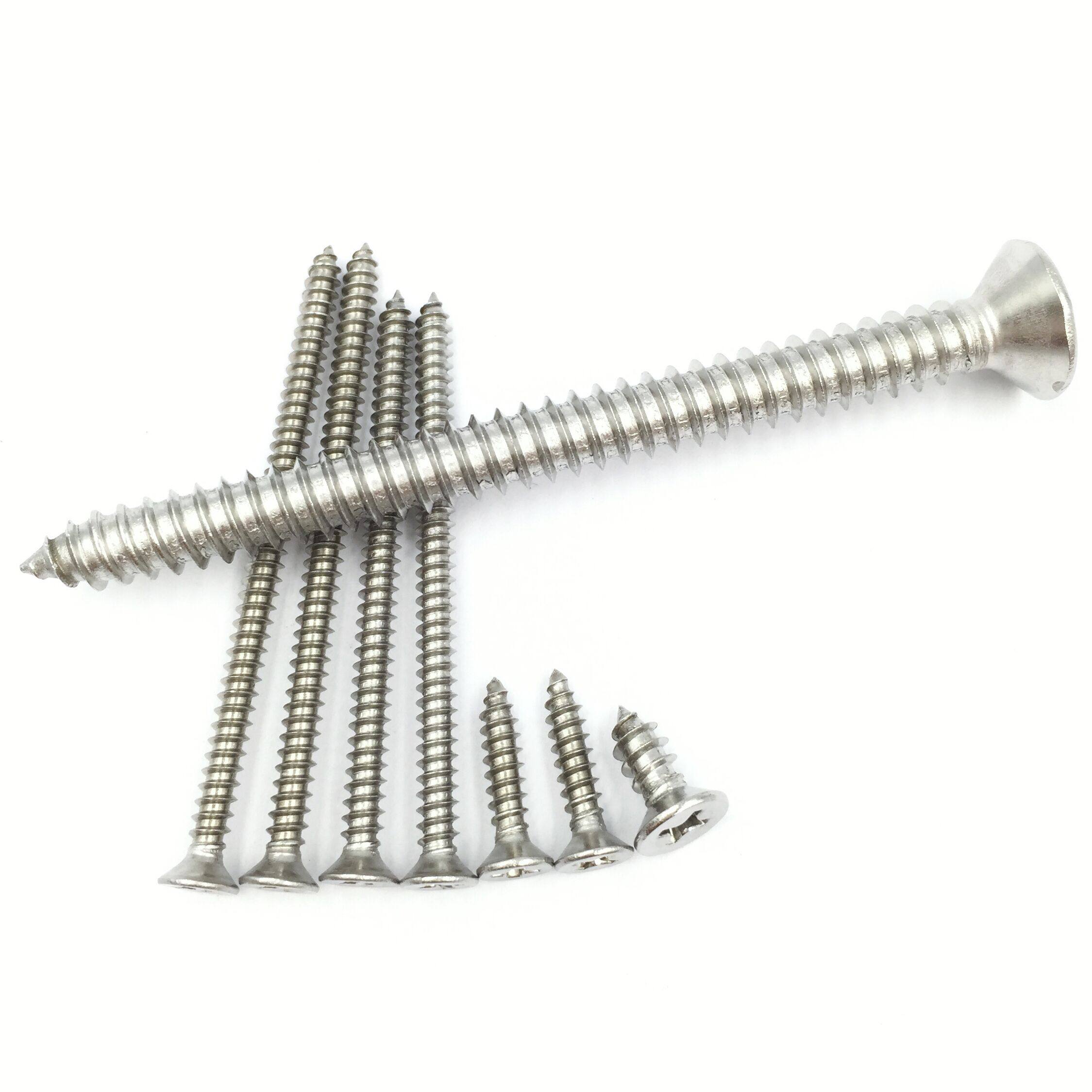 8x12x16x20x30x40 304不锈钢沉头十字自攻螺丝钉平头m2m3m4m5m6m8