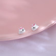 Korean version of soft cute s925 sterling silver white rabbit earrings female cute animal small fresh three -dimensional rabbit earrings small Korean version of soft cute s925 sterling silver white rabbit earrings female cute animal small fresh three -dimensional rabbit earrings small