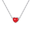 S925 sterling silver mini peach heart red love necklace female Korean version of simple sweet short clavicle chain student accessories S925 sterling silver mini peach heart red love necklace female Korean version of simple sweet short clavicle chain student accessories