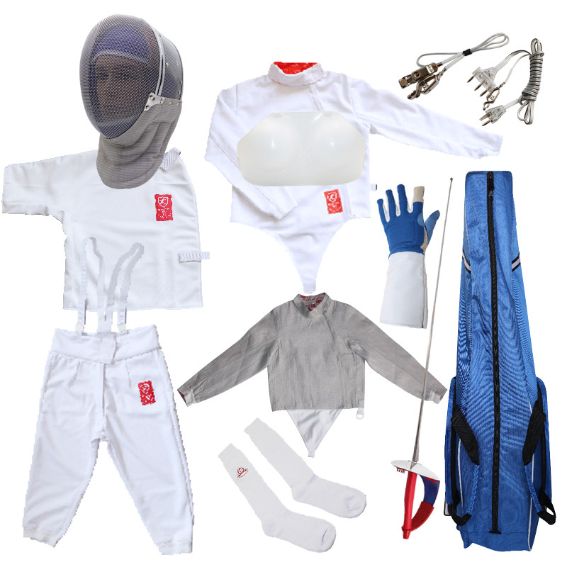 击剑套装服装佩剑花剑器材儿童成人初学者12件佩剑套装