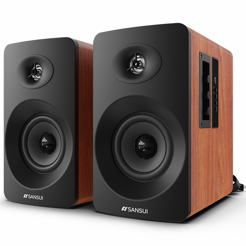 sansui木质音箱有源台式音响蓝牙家用电脑62c山水电脑多媒体音箱