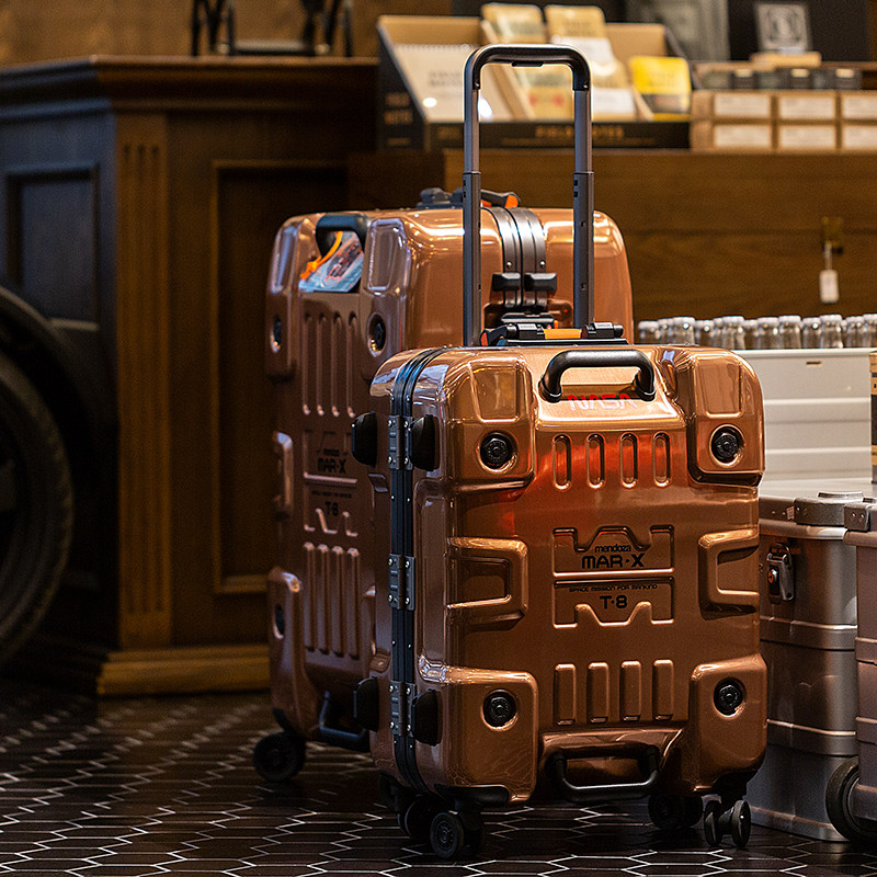mendoza火星玫瑰金托运nasa太空行李密码拉杆箱万向轮新品20.26寸