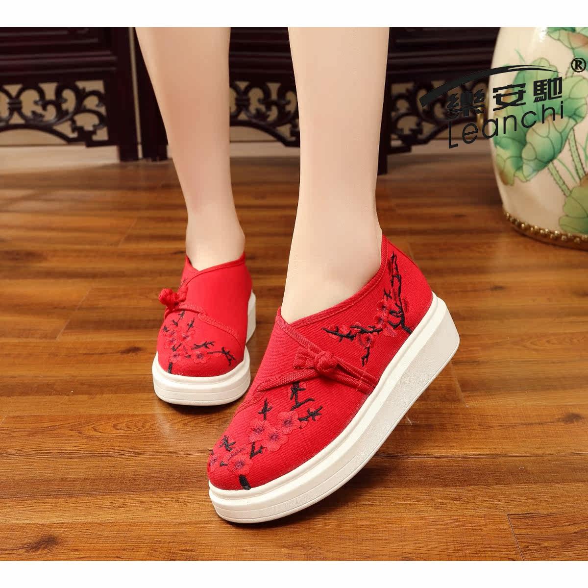 2020帆布梅花增高鞋内布鞋内春夏休闲民族风绣花鞋布鞋
