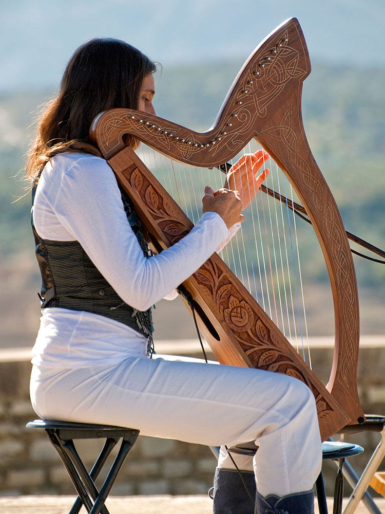 金木艺转调可转竖琴个性专业演奏harpheather木艺竖琴