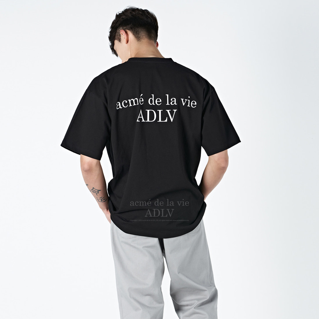 韩国正品直邮潮牌adlv婴儿脸女孩印花短袖t恤男女同款