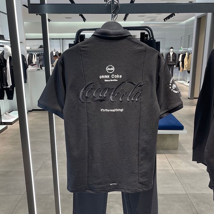 鸟家夏季男装时尚字母刺绣休闲联名款宽松POLO衫潮男高街短袖T恤