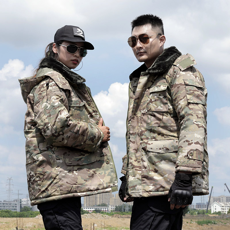 迷彩军棉大衣男冬季加厚老款中长款保安工作服执勤劳保冷库棉袄