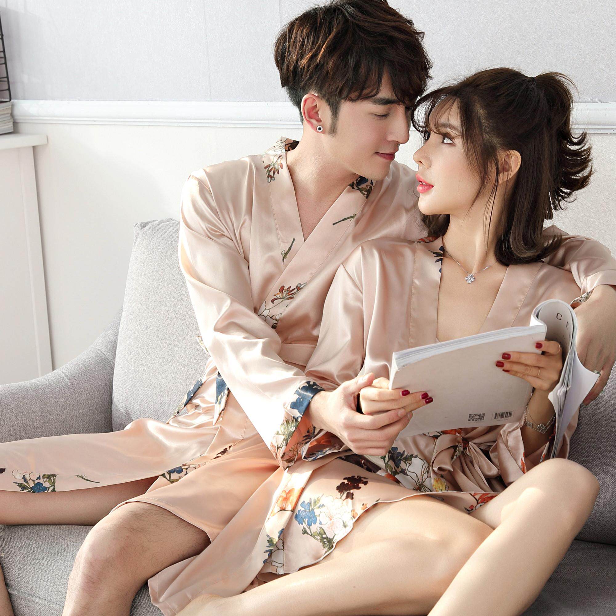 夏季清凉睡衣长袖套装分体裙装时尚连体家居服睡袍