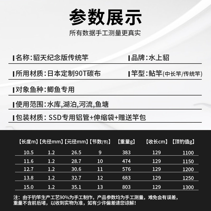 水上貂貂天纪念版天花板传统钓鱼90吨高碳鱼竿超硬超台钓竿