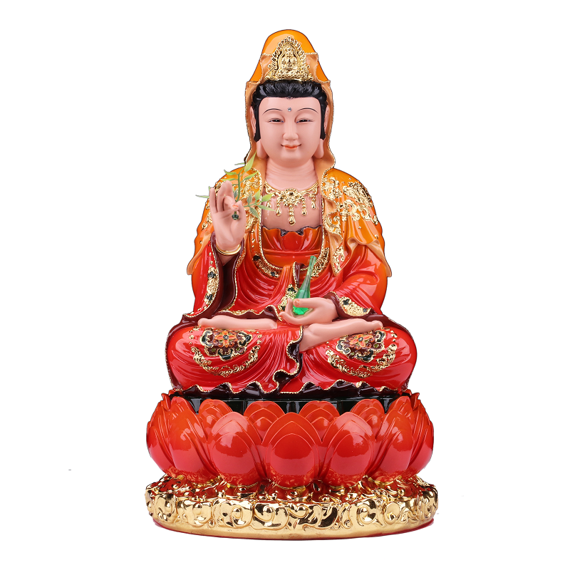 观音菩萨佛像摆件居家供奉招财保平安南海观世音菩萨坐像观音摆件