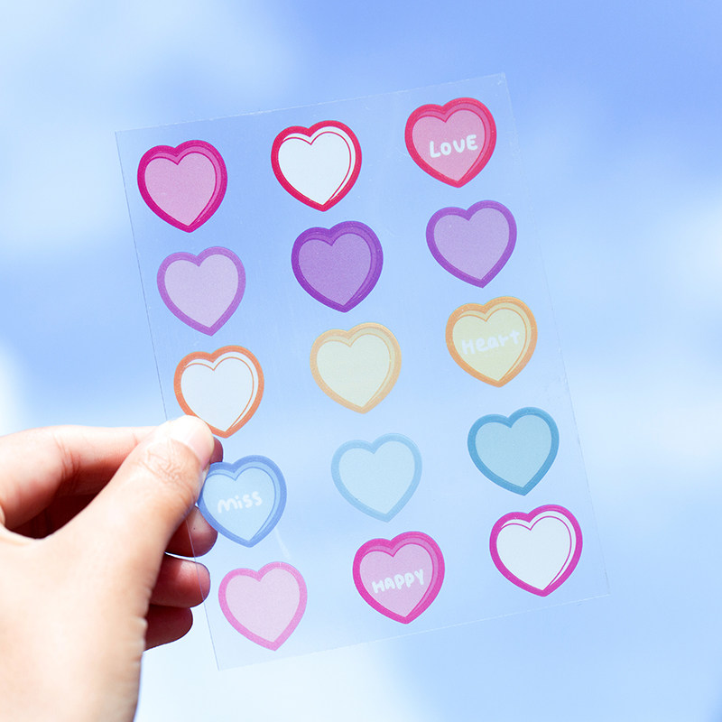 小姐盐系inspet贴纸可爱表情爱心手帐手机贴纸