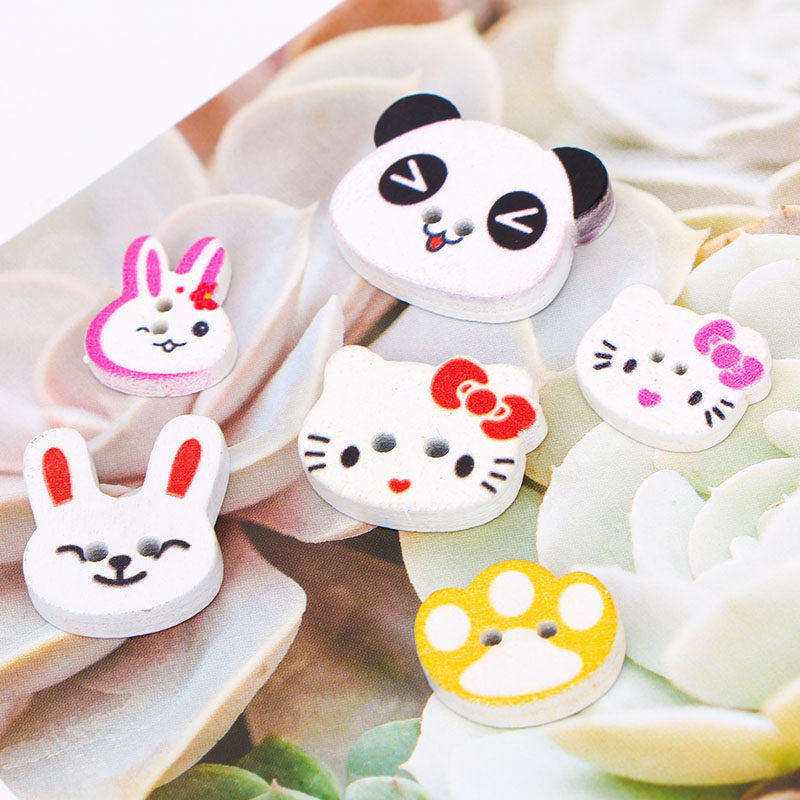 卡通纽扣木质扣手diy工纽扣件儿童服装装饰可爱纽扣