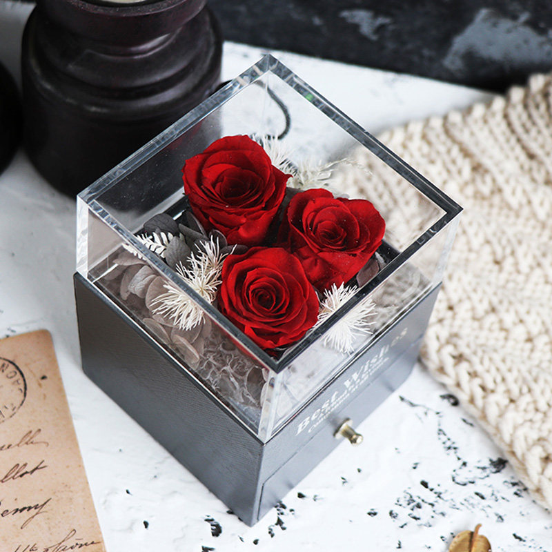 七夕情人节礼物女生老婆永生花礼盒红玫瑰玫瑰花生日永生花