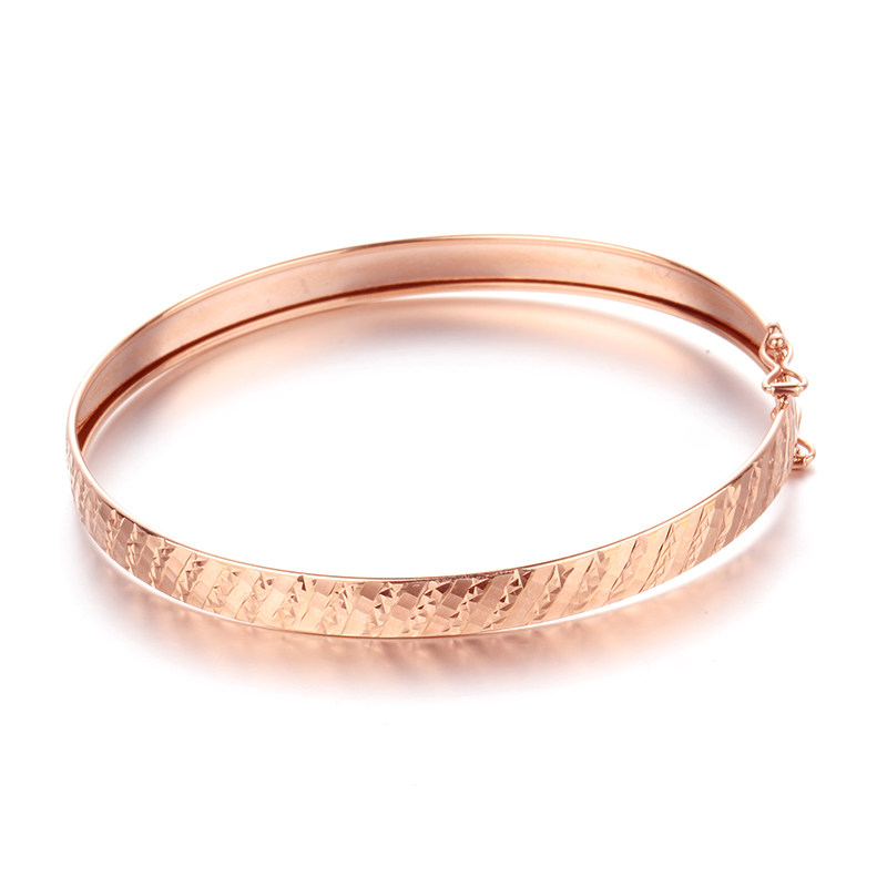 欧诗时尚金时尚玫瑰彩金手镯芙洛紫金手饰