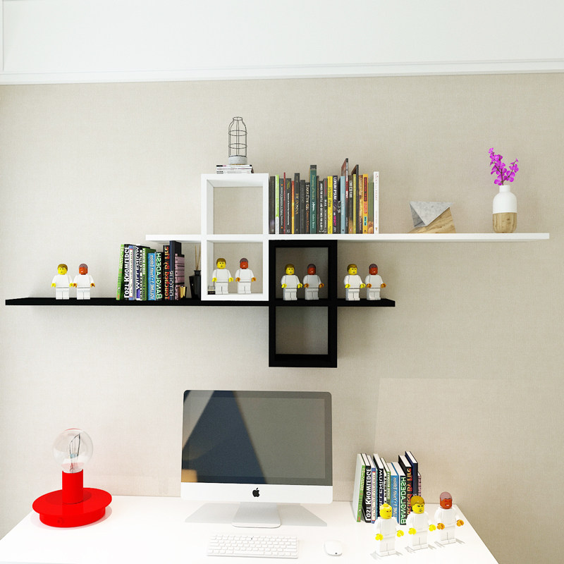 墙上置物架背景墙壁挂书架墙面客厅创意格子卧室床头搁板