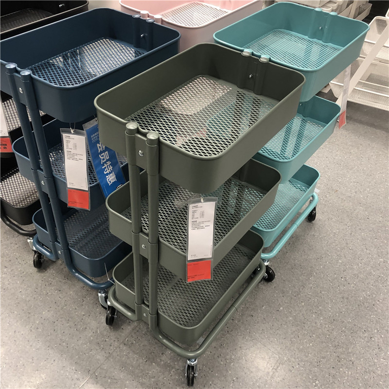 ikea宜家正品拉斯克厨房推车浴室置物手推车移动便携购物车