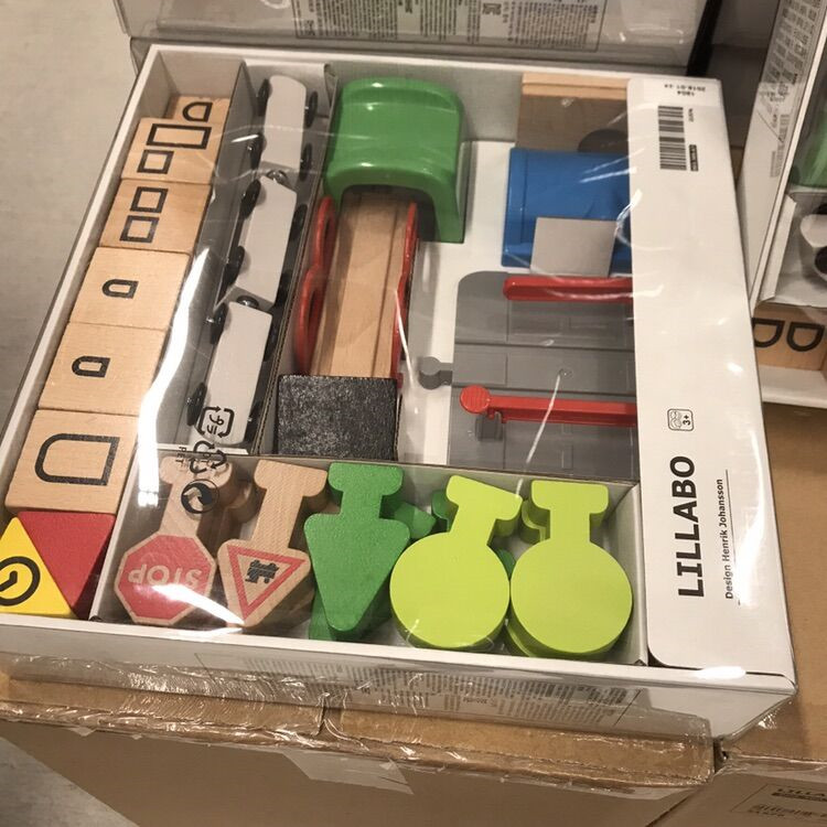 ikea宜家lillabo利乐宝儿童玩具火车45件轨道仿真过家家过家家玩具
