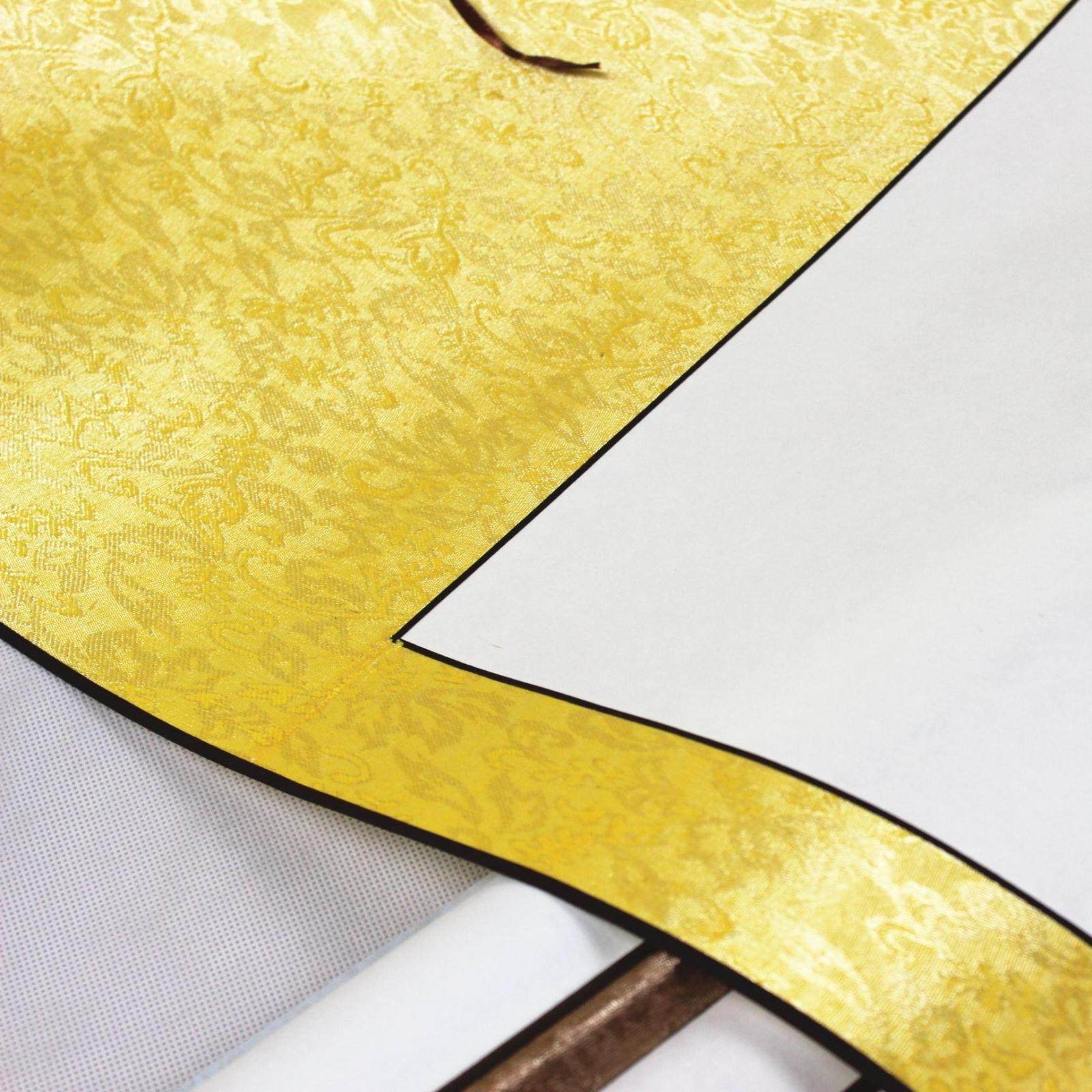 全绫精裱画轴空白卷轴半生半熟宣纸书法专用纸作品纸国画卷轴空白