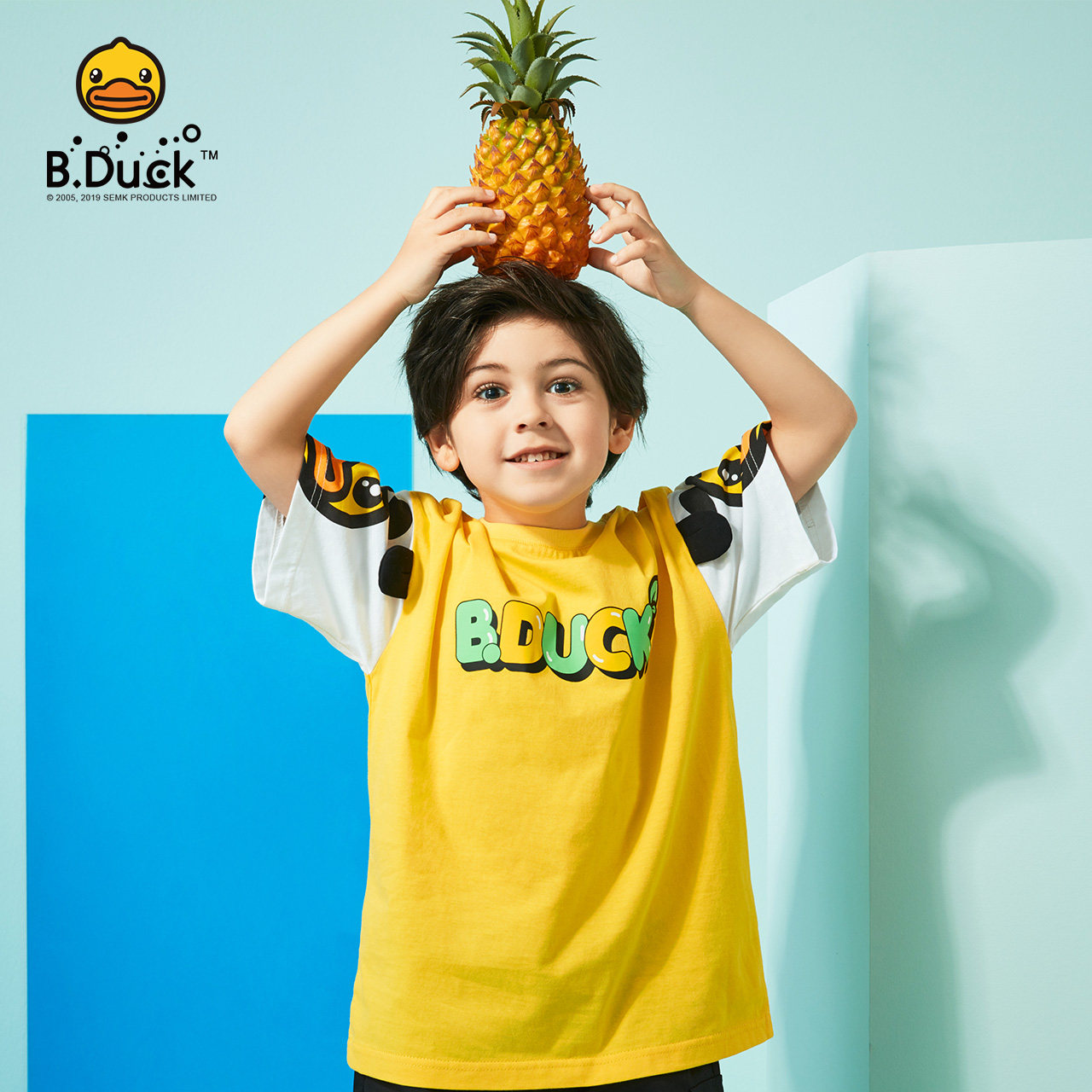 b.duck小黄鸭童装男童短袖t恤2021新款夏季纯棉体恤儿童上衣半袖