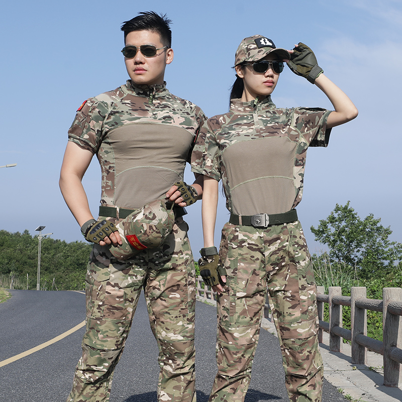 夏季户外特工战术蛙服迷彩服套装男学生军迷军训服透气耐磨拓展女