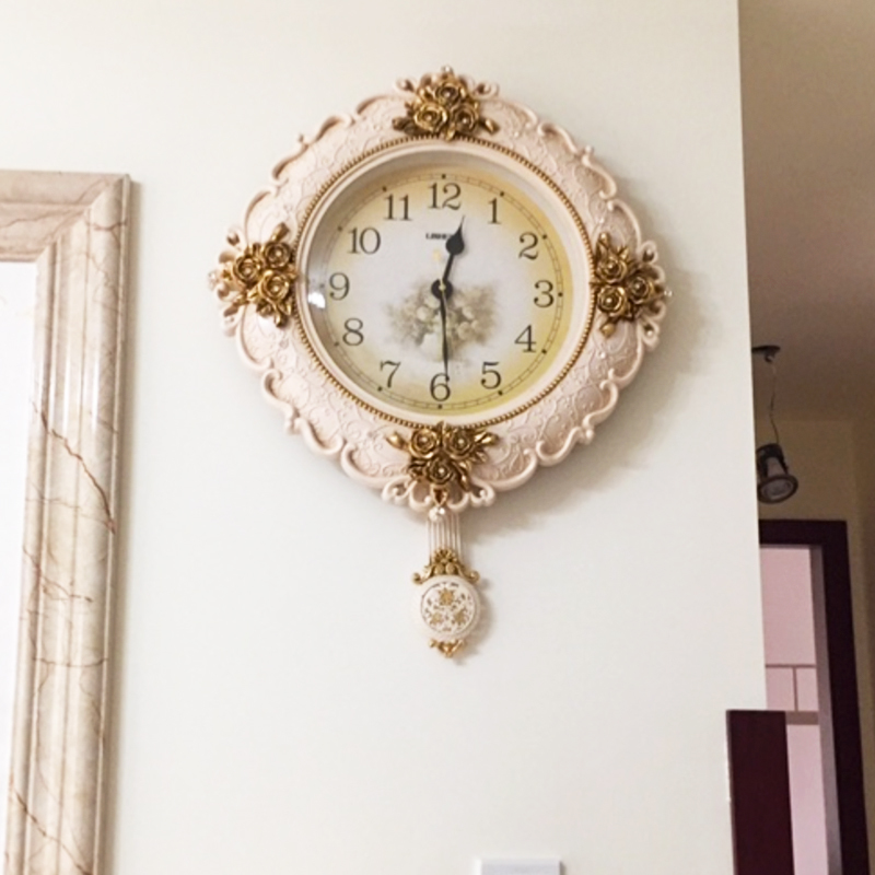 美式壁钟卧室钟卧室大气墙钟家用钟表欧式时钟挂钟
