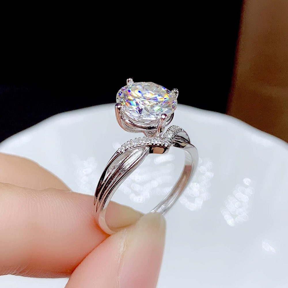 戒托钻石加工diy镶嵌银托莫桑空托戒指钻戒戒指