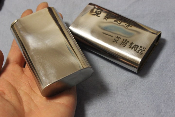 不锈钢白钢 高档烟丝盒 手卷烟烟叶 旱烟盒 手工防潮光面定制刻字