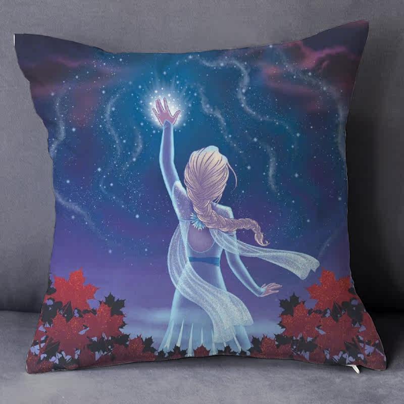 冰雪奇缘迪士尼周边抱枕动漫双面图片定做安娜靠垫