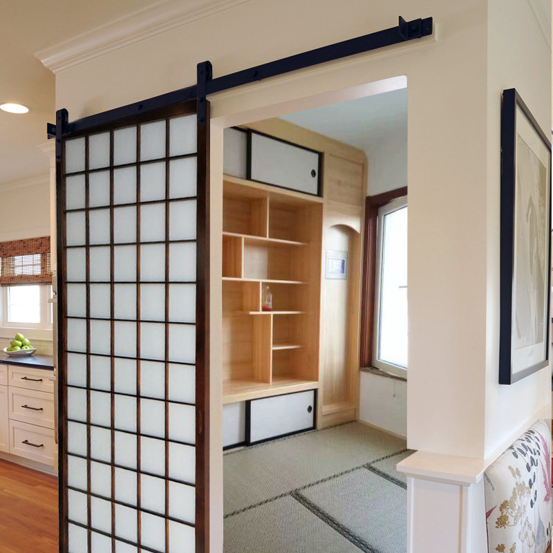定制推拉门谷仓门吊轨门厨房幽灵隐形格子门单扇实木门卧室门