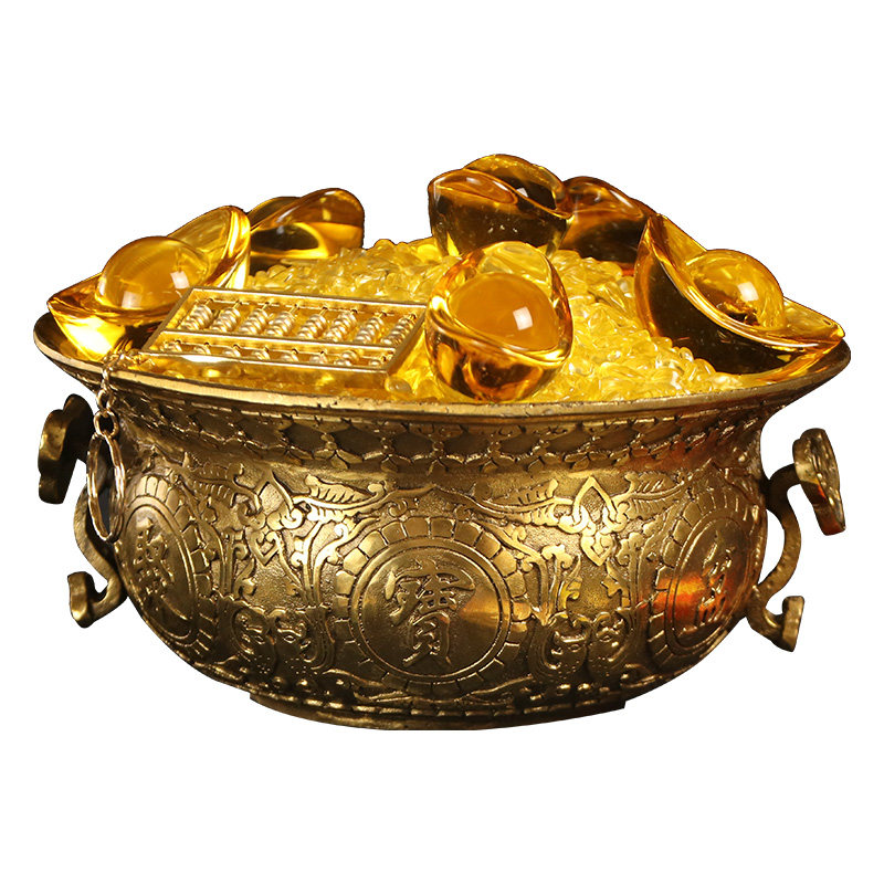 铜聚宝盆财位玄关风水摆件纯铜风水招财聚财客厅镇宅家居摆设店铺