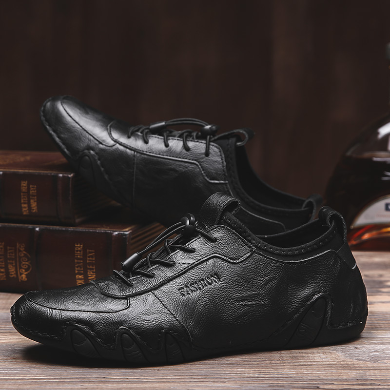 男鞋2021新款冬季男士休闲皮鞋豆豆鞋真皮运动鞋子男潮大码旅游鞋