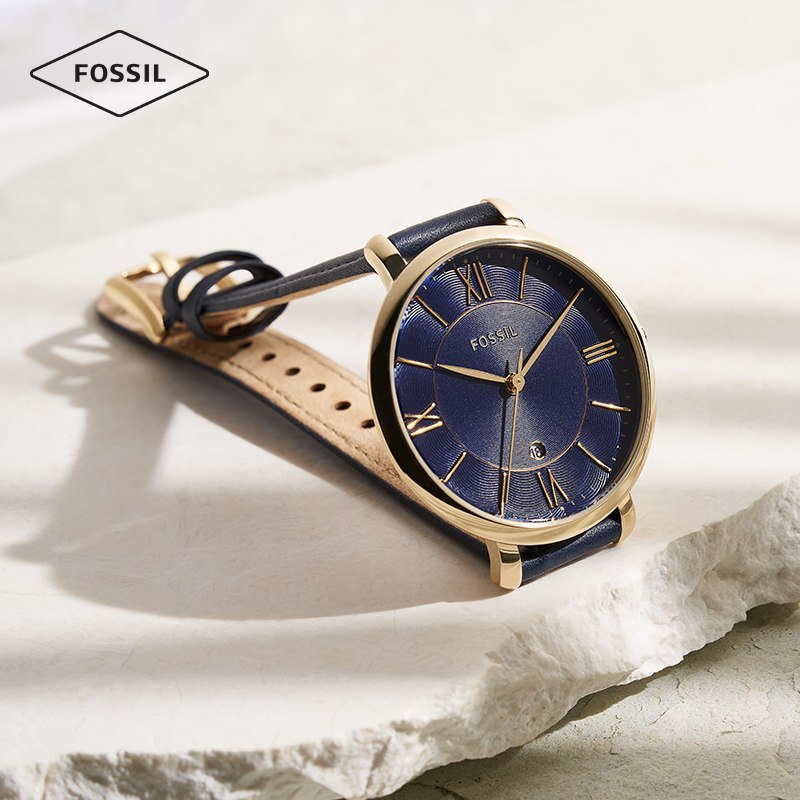 手表fossil化石蓝色2021年新款时尚文艺女士腕表欧美腕表