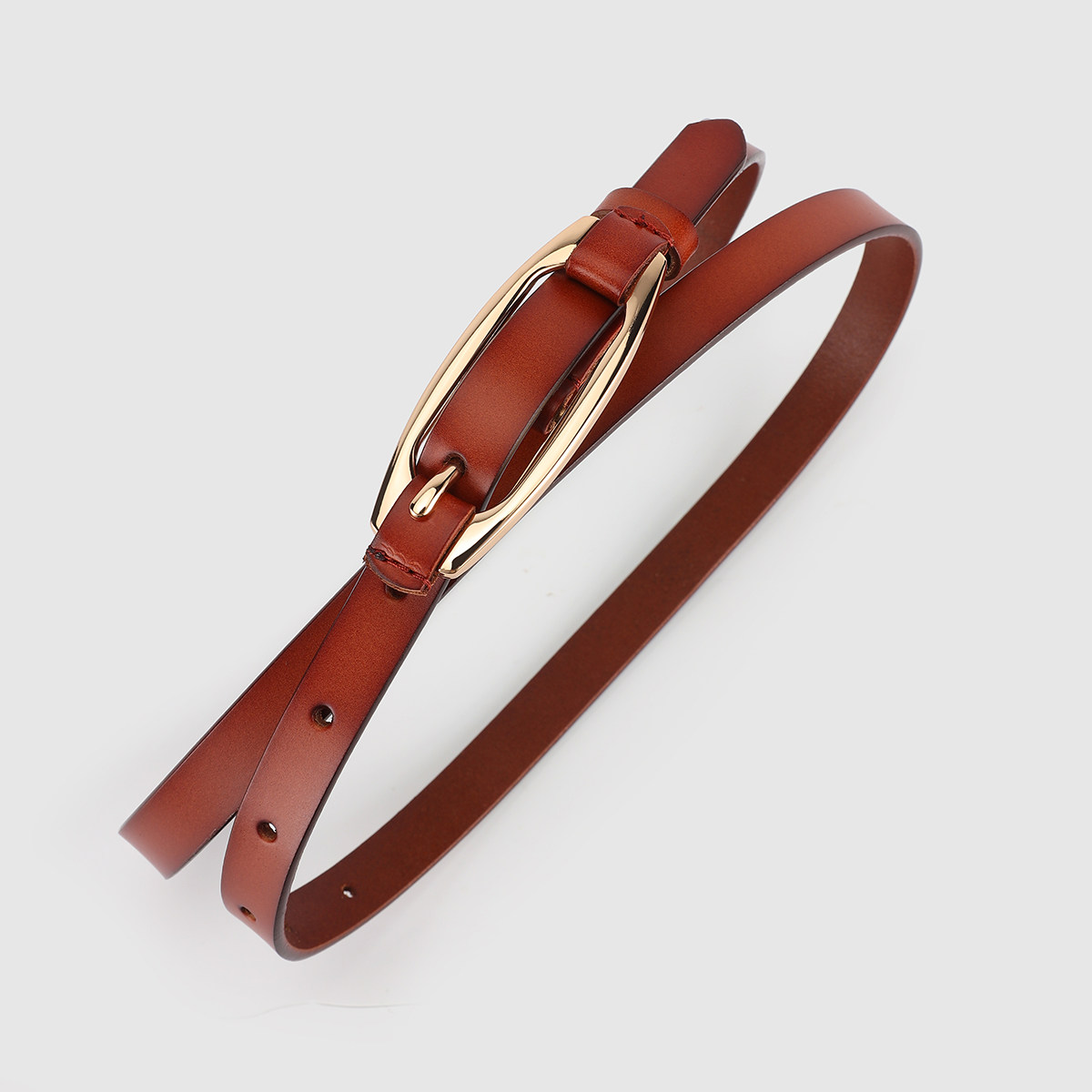 牛皮女士女细裤腰带牛仔裤牛仔百搭搭头皮带简约腰带