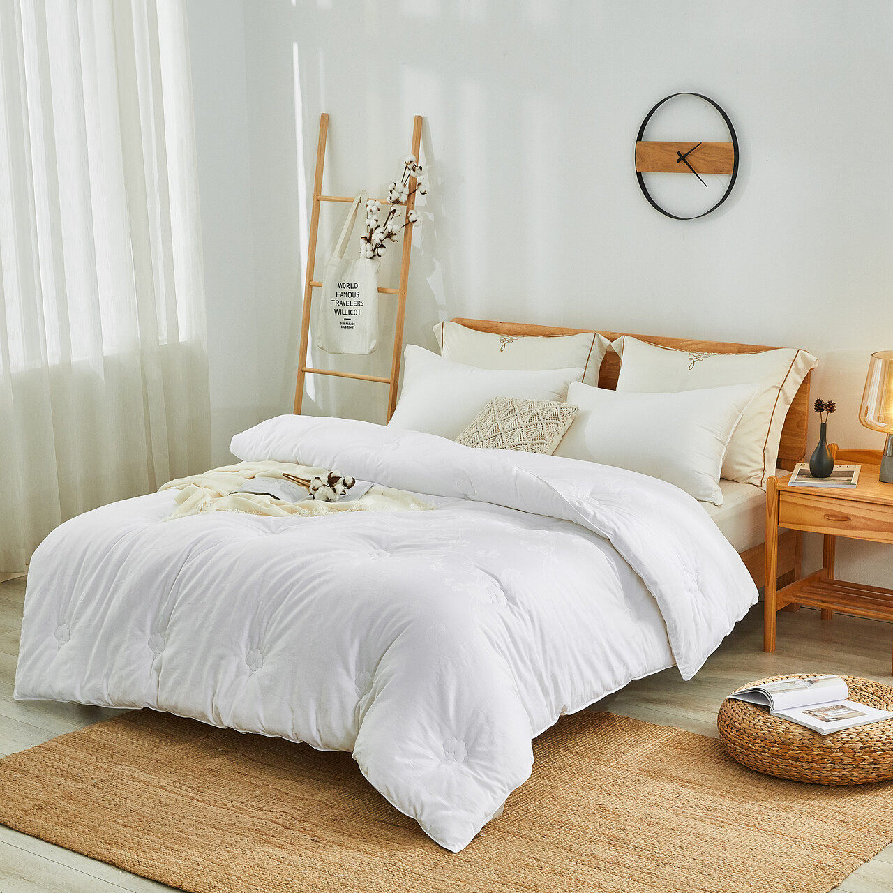 梦洁家纺新疆一级新棉花被纯棉提花被子秋冬双人棉花被