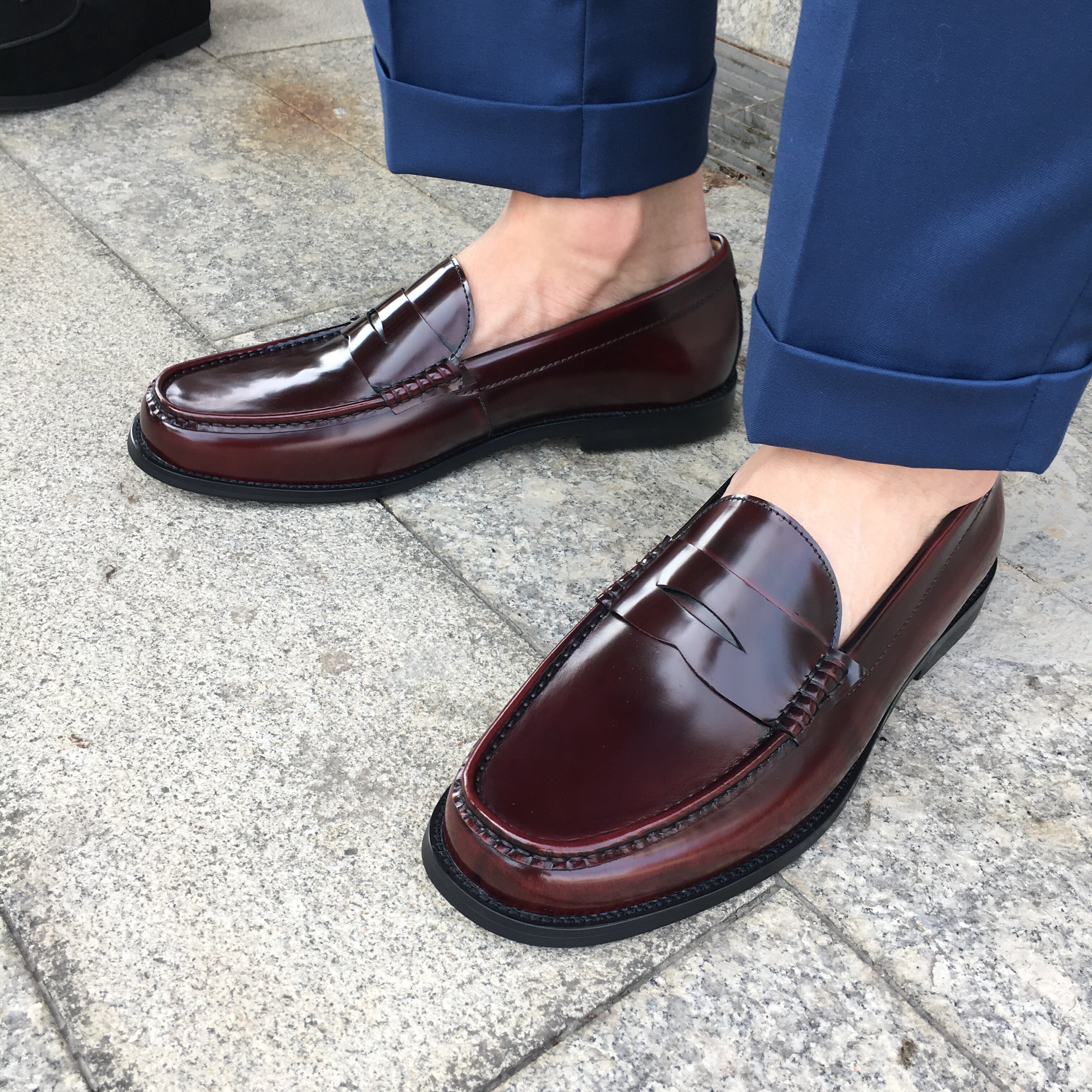 秋冬漆皮头层牛皮男士乐福鞋休闲男鞋休闲皮鞋 复古单鞋欧美套脚