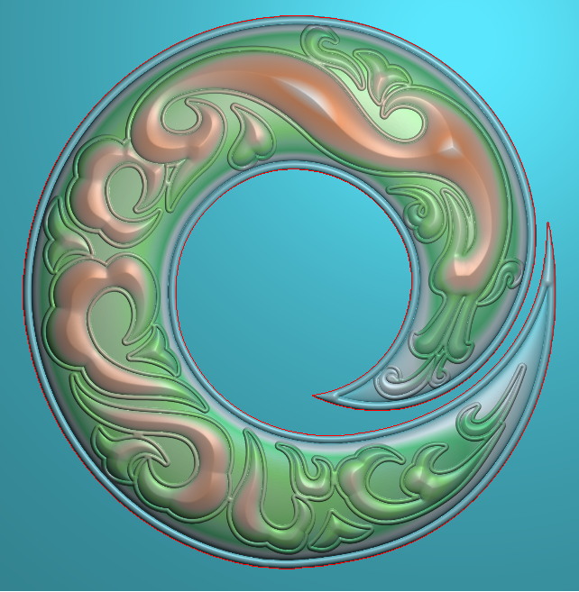 1119仿古龙珏平安扣浮雕精雕jdp灰度bmp格式设计素材