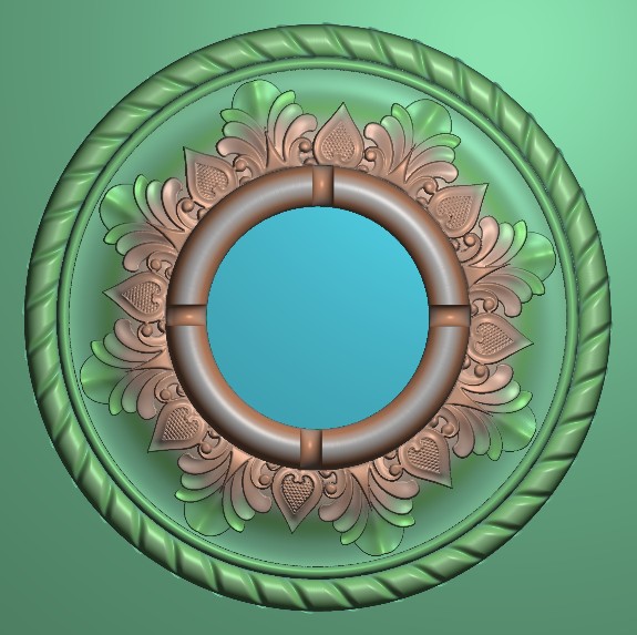 1366洋花烟灰缸浮雕精雕jdp灰度bmp格式玉雕设计素材