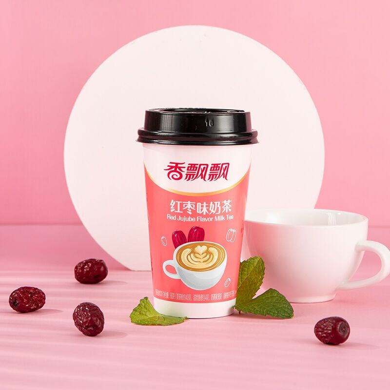 奶茶香飘飘红枣80g6杯批发手工速溶冲泡原味杯装奶茶