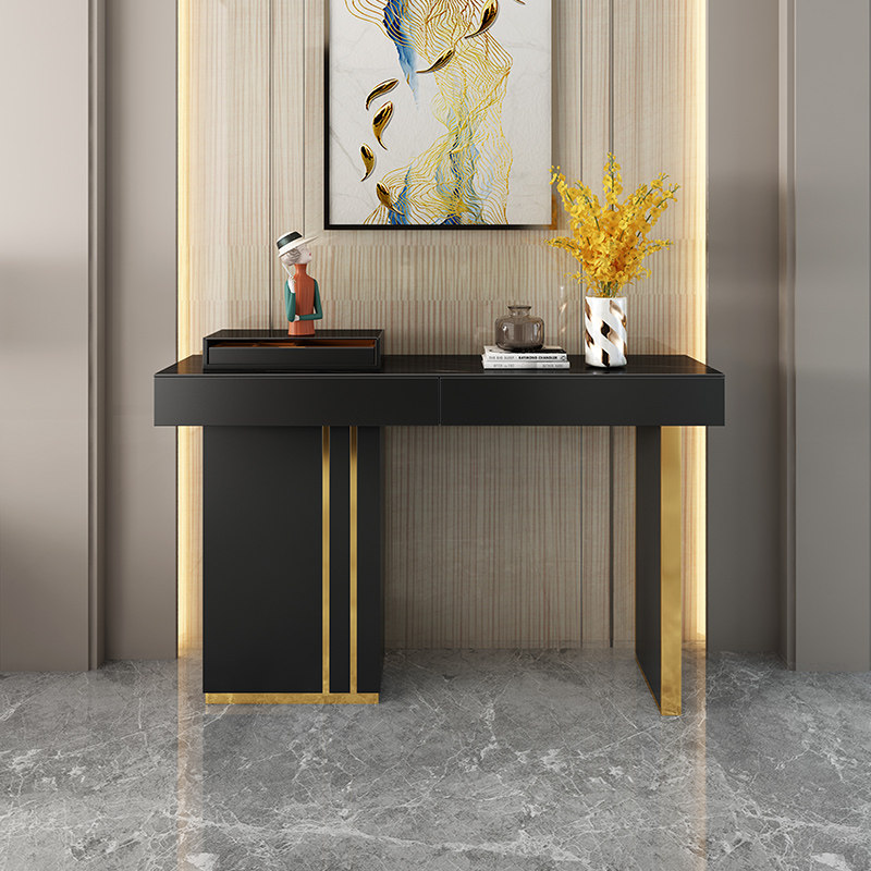 入户玄关桌轻奢风靠墙过道走廊柜意大理石岩板玄关台