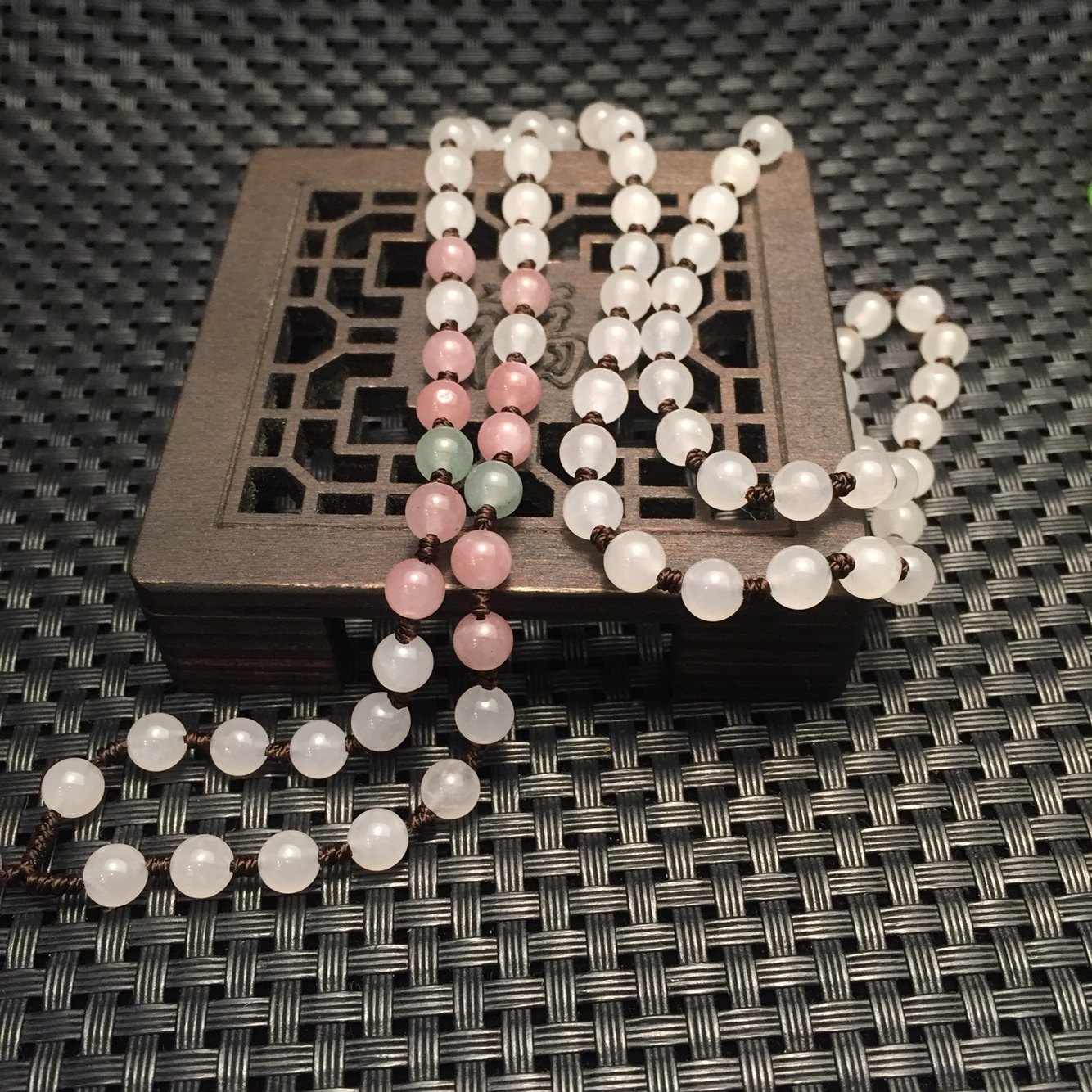 项链纯天然鸡血贵妃料珠彩色链子七彩彩珠链赛颈饰