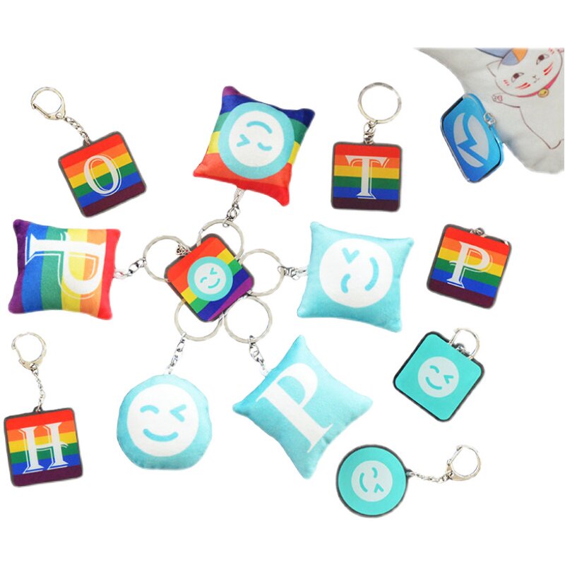 热拉rela挤眼钥匙扣笑脸les彩虹情侣挂件周边diy亚克力吊坠定做