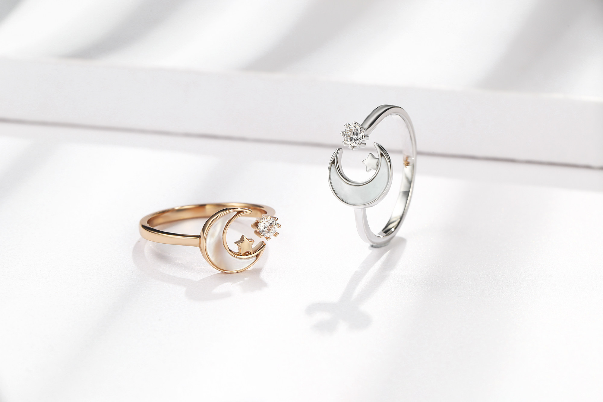 新加坡zgchomel官网月亮开口贝母戒指小众时尚个性戒指