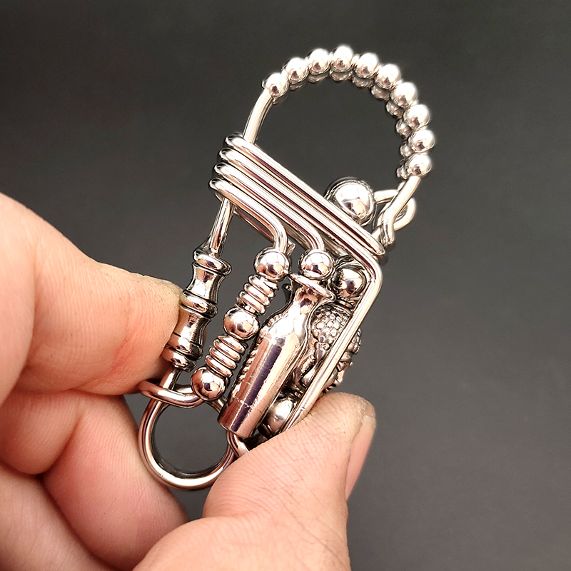 网红不锈钢钥匙扣创意手工diy男士焊丝高档车腰钥匙扣