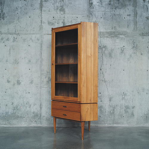 一屿家居转角高柜北欧黑胡桃木拐角玻璃高柜墙角置物落地储物柜