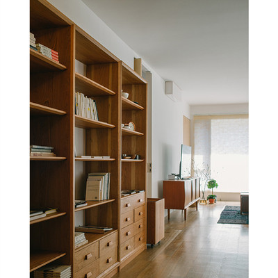 日式简约全实木书架组合北欧樱桃木置物架落地书柜单个展示柜定制