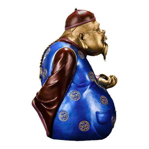 奥丹纯铜摆件大财主工艺品家居饰品办公室摆设乔迁开业自行车锁