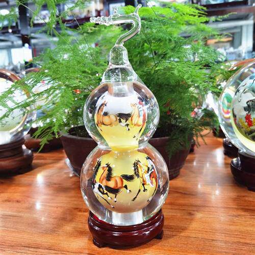 宝得乐内画葫芦摆件家玄关挂件办公装饰工艺装饰马到成功拉手